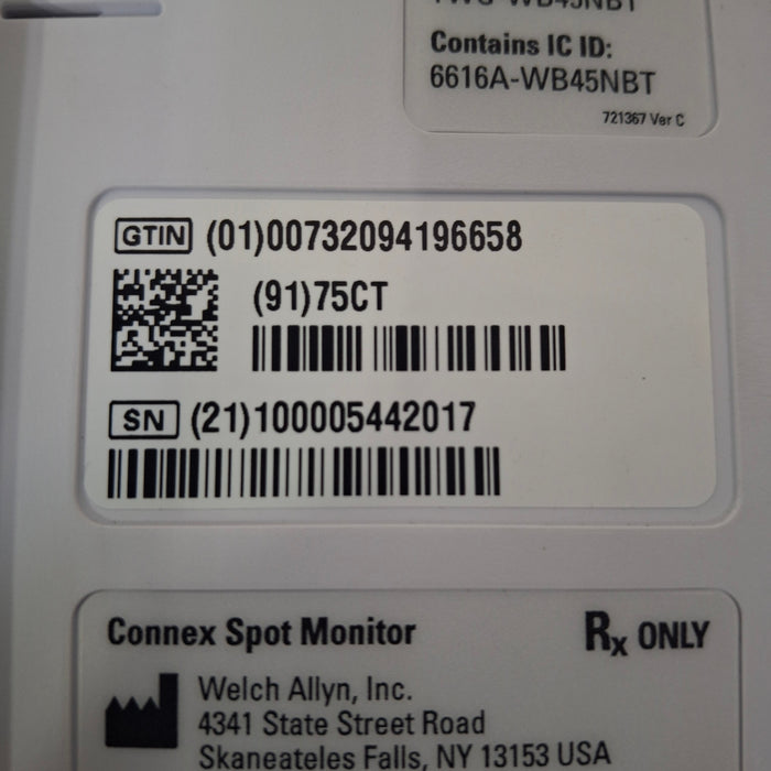 Welch Allyn Connex Spot Wireless - Covidien SpO2, SureTemp Monitor