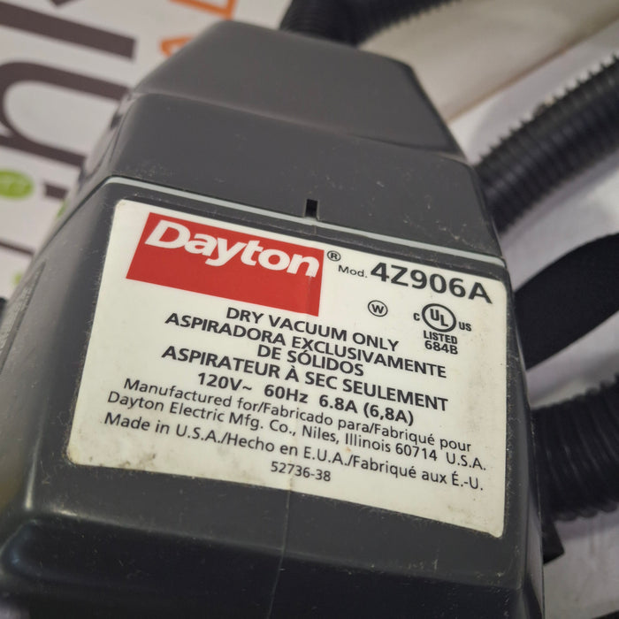 Dayton 4Z906A Dry Hand Vacuum