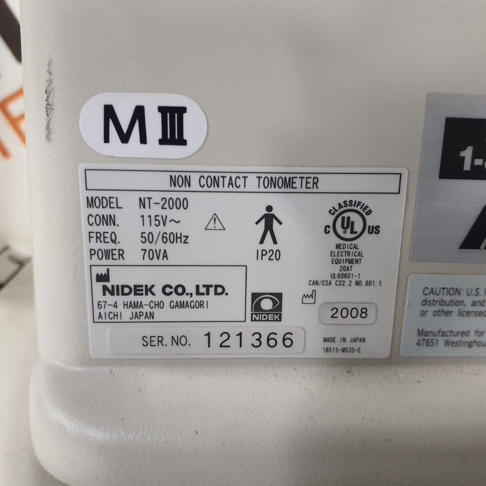 Nidek NT-2000 Non-Contact Tonometer