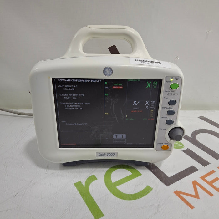 GE Healthcare Dash 3000 - Masimo SpO2 Patient Monitor