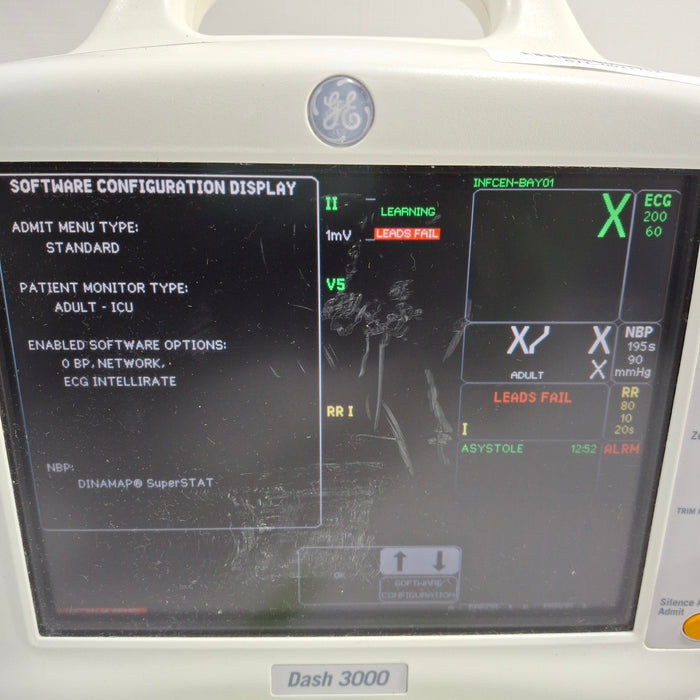 GE Healthcare Dash 3000 - Masimo SpO2 Patient Monitor