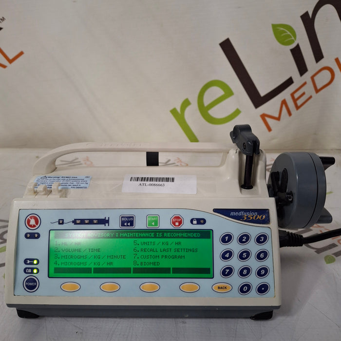 Smiths Medical Medfusion 3500 Syringe Infusion Pump