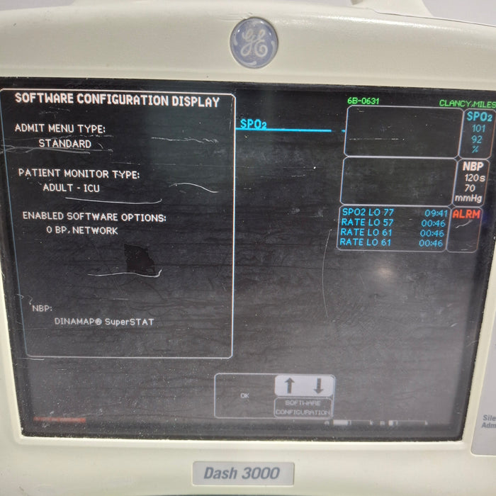 GE Healthcare Dash 3000 - GE/Nellcor SpO2 Patient Monitor