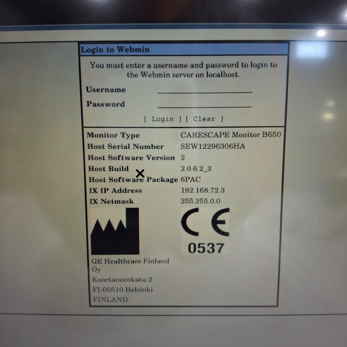 GE Healthcare Carescape B650 Patient Monitor