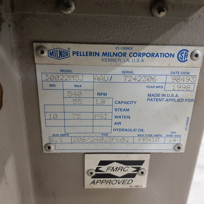 Pellerin Milnor Corporation 30022M5J Commercial Washing Machine