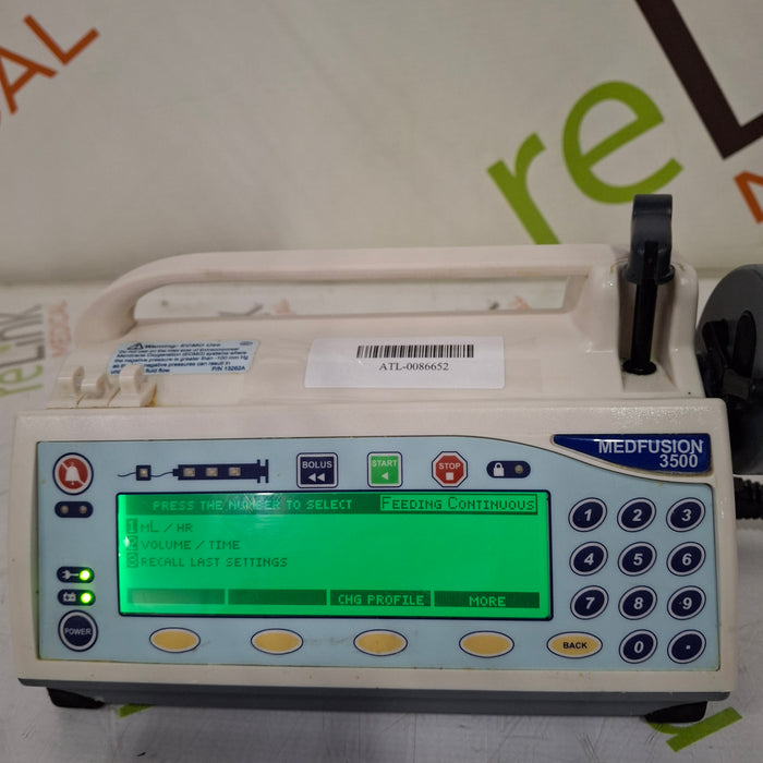Smiths Medical Medfusion 3500 Syringe Infusion Pump