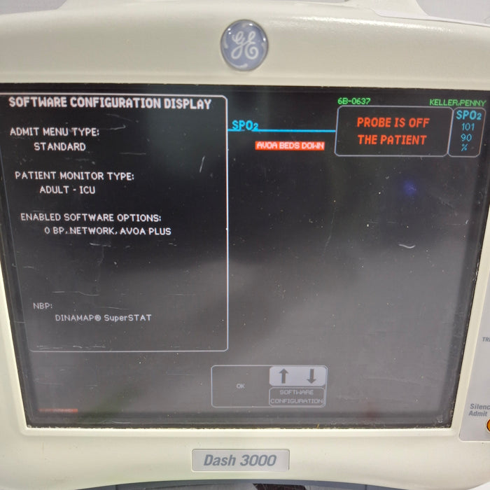 GE Healthcare Dash 3000 - GE/Nellcor SpO2 Patient Monitor