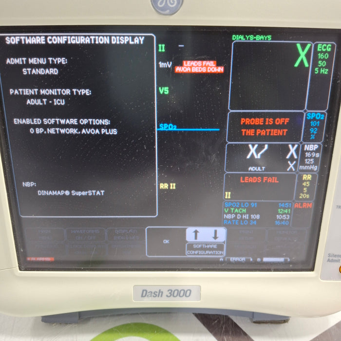 GE Healthcare Dash 3000 - GE/Nellcor SpO2 Patient Monitor