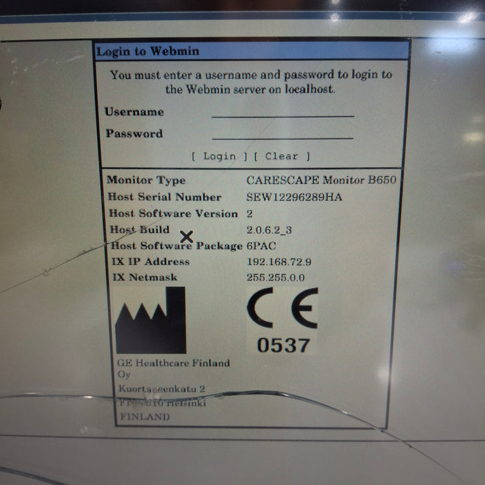 GE Healthcare Carescape B650 Patient Monitor