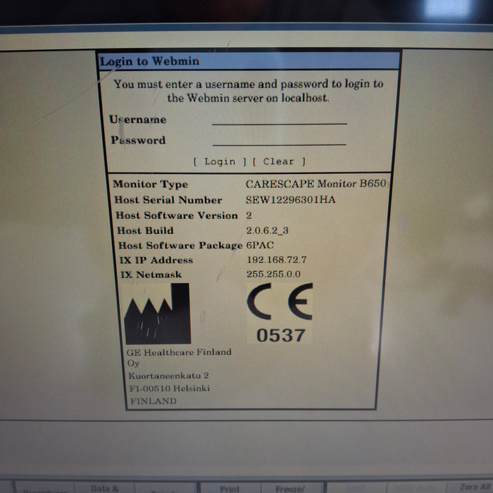 GE Healthcare Carescape B650 Patient Monitor