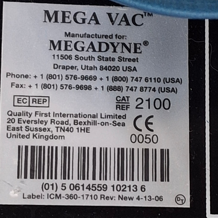 Megadyne Mega Vac Smoke Evacuator