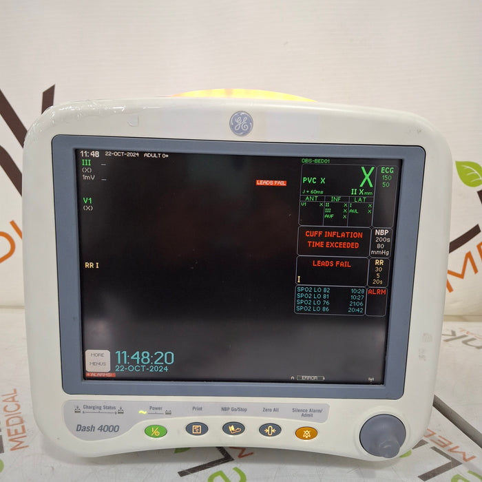 GE Healthcare Dash 4000 - Masimo SpO2 Patient Monitor