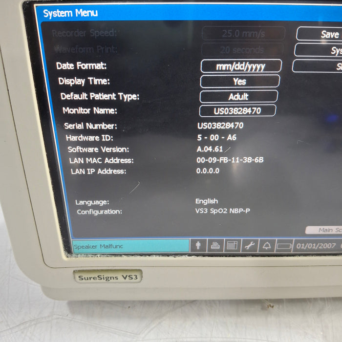 Philips Suresigns VS3 Vital Signs Monitor