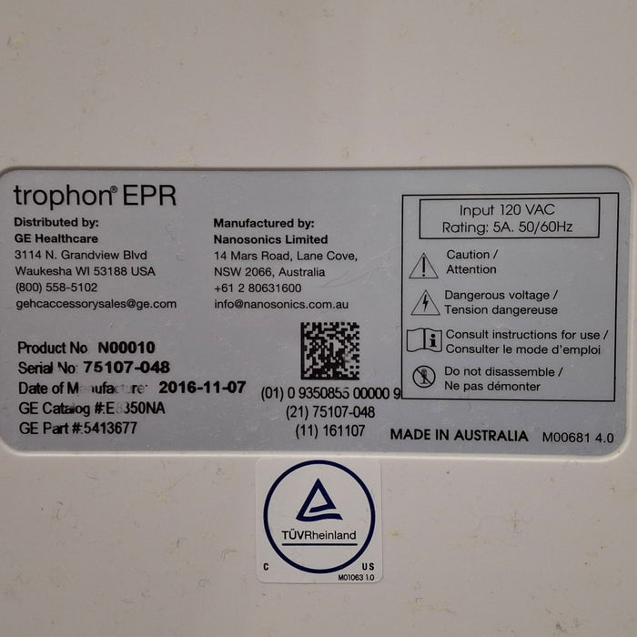 NanoSonics Trophon EPR High Level Disinfection