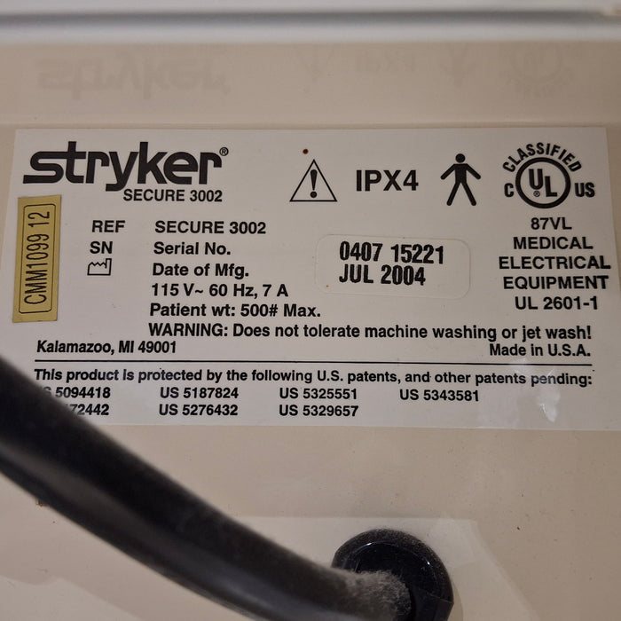 Stryker Secure II 3002 Hospital Bed
