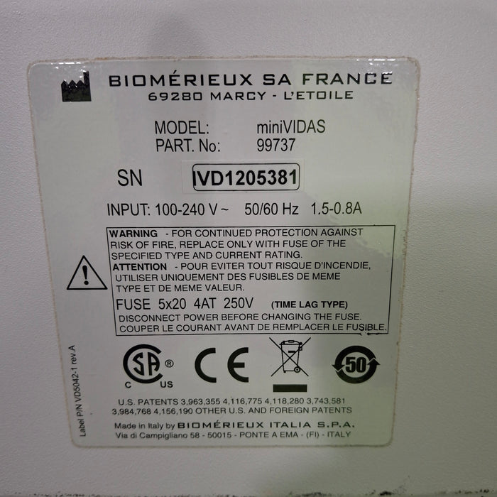 BioMerieux Mini Vidas Automated Immunoanalyzer