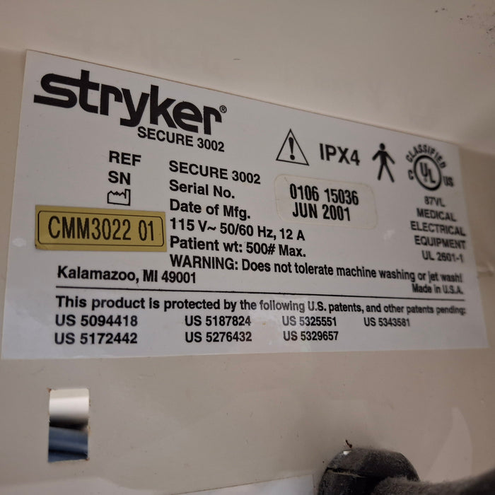 Stryker Secure II 3002 Hospital Bed