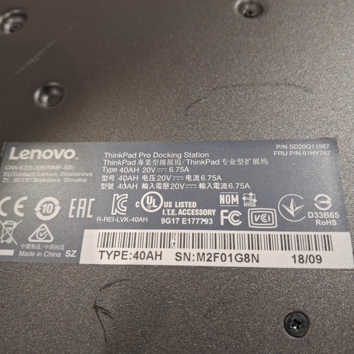 Lenovo Lenovo ThinkPad Pro 40AH Docking Station Computers Tablets & Networking reLink Medical