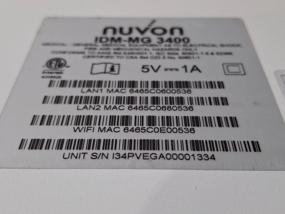 NUVON NUVON IDM-MG 3400 Electronic System Computers Tablets & Networking reLink Medical
