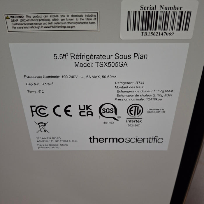 Thermo Scientific TSX505GA 5.5ft Undercounter Refrigerator