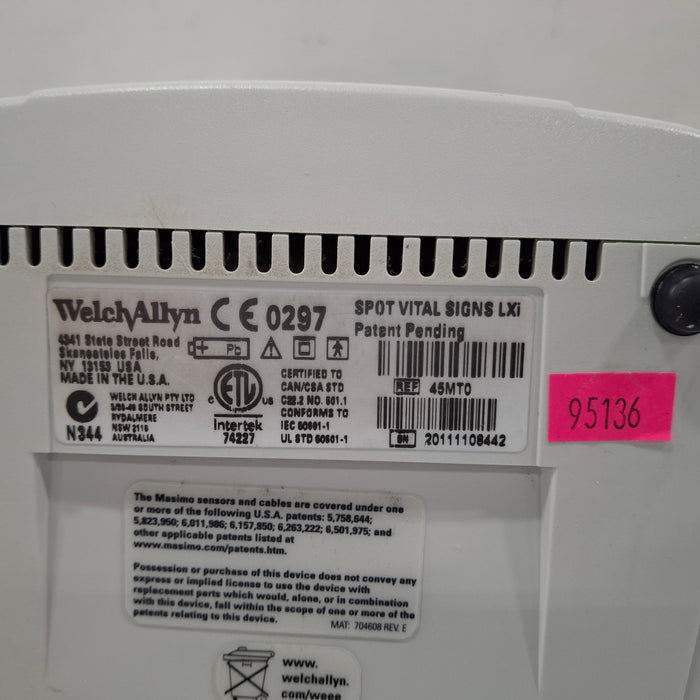 Welch Allyn Spot LXi - NIBP, SureTemp Plus, Masimo SpO2 Vital Signs Monitor