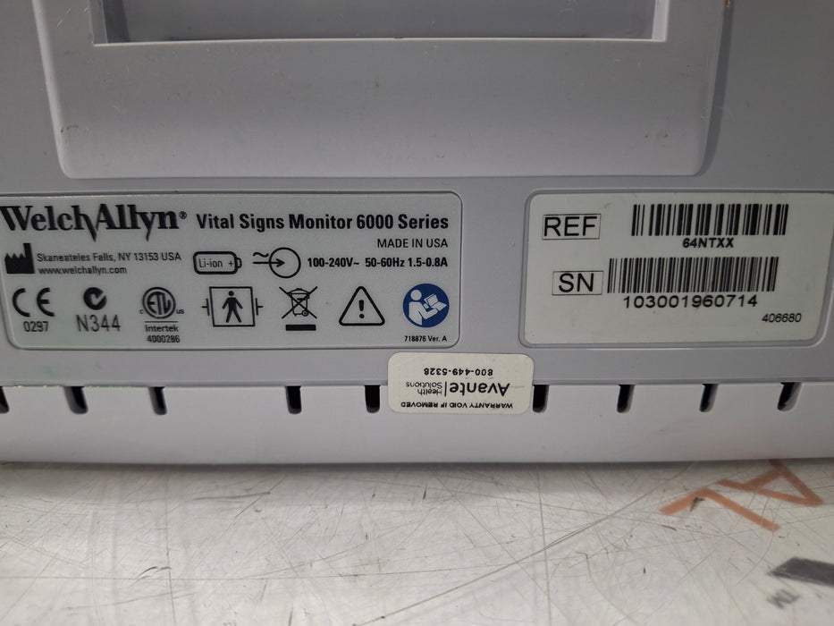 Welch Allyn 64NTXX Connex 6400 Series Vital Signs Monitor