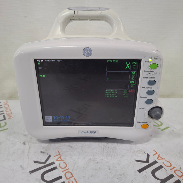 GE Healthcare Dash 3000 - Masimo SpO2 Patient Monitor