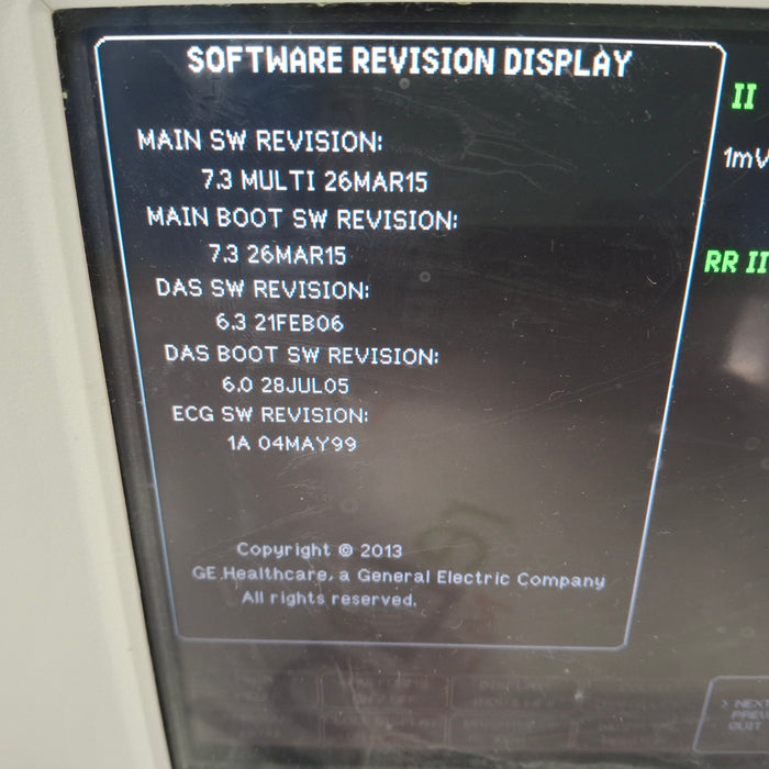 GE Healthcare Dash 3000 - Masimo SpO2 Patient Monitor