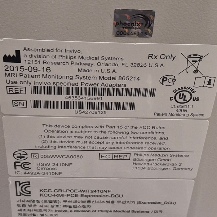 Philips Invivo Expression MRI Compatible Patient Monitor