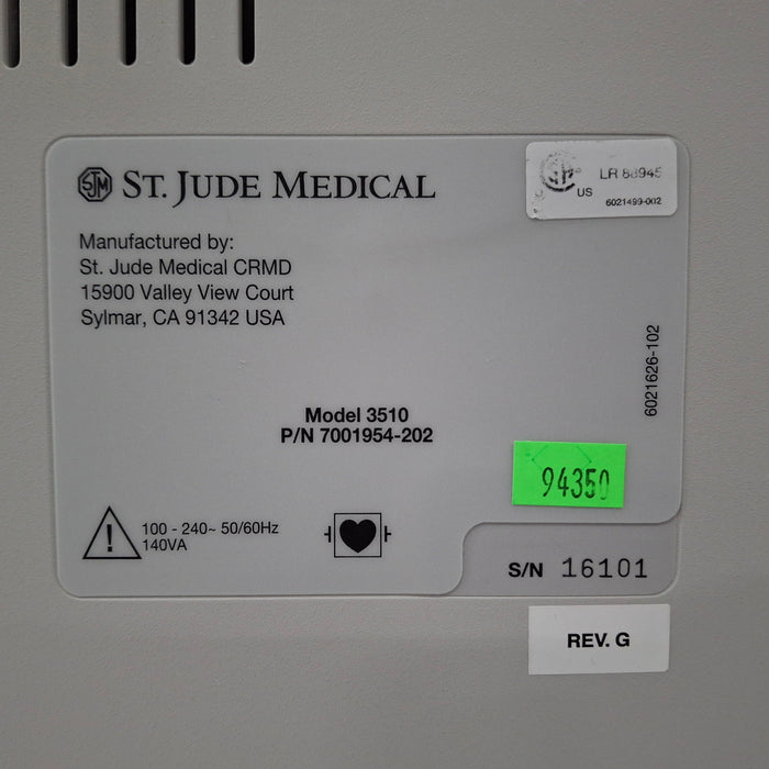 St. Jude Medical, Inc. 3510 Pacemaker Programmer