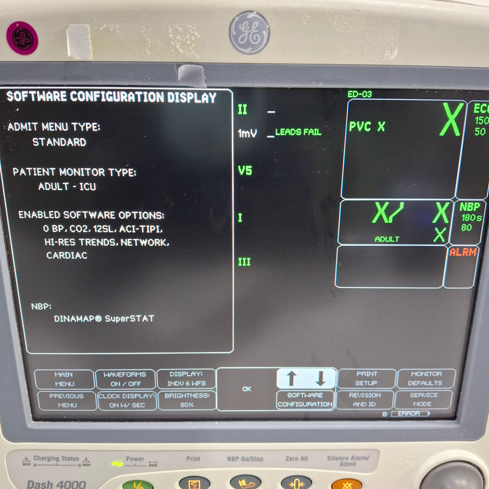 GE Healthcare Dash 4000 - Masimo SpO2 Patient Monitor