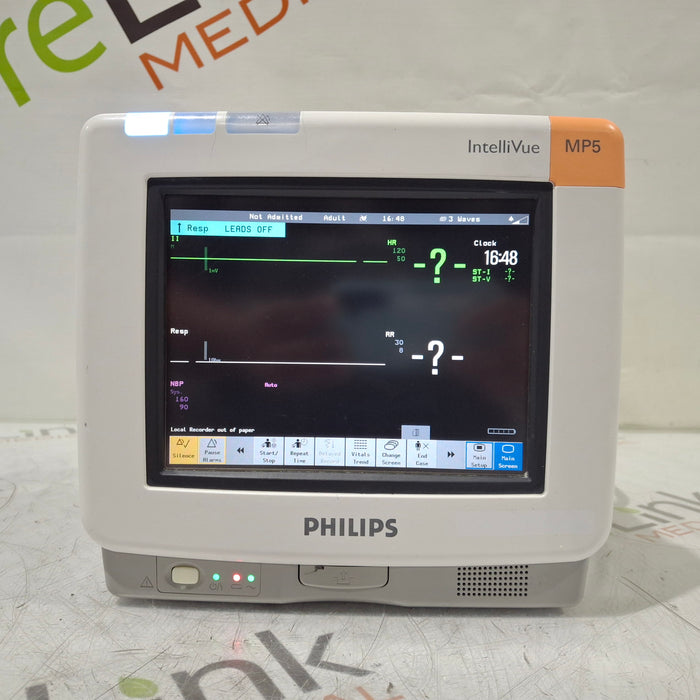 Philips Intellivue MP5 - ECG, Fast SpO2, NIBP Patient Monitor