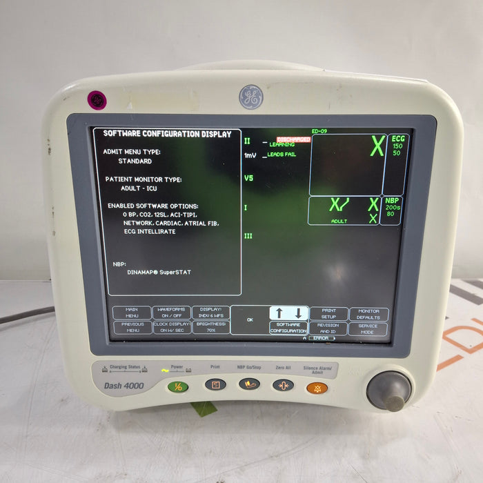 GE Healthcare Dash 4000 - Masimo SpO2 Patient Monitor