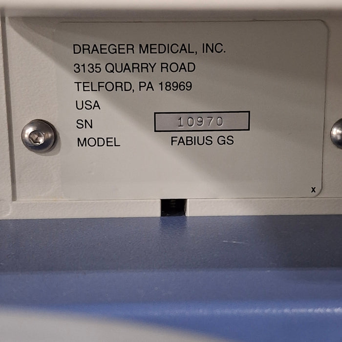 Draeger Medical Fabius GS Anesthesia Machine