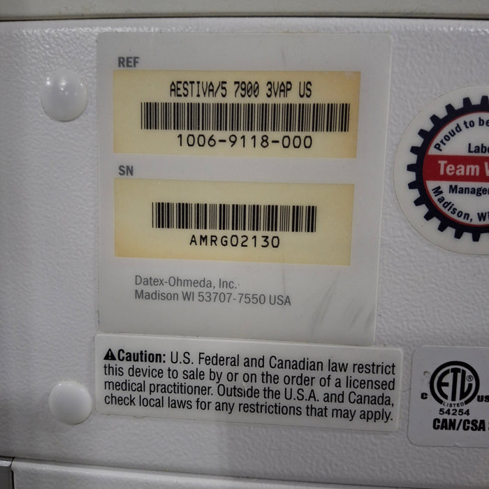 Datex-Ohmeda Aestiva 5 Anesthesia Unit