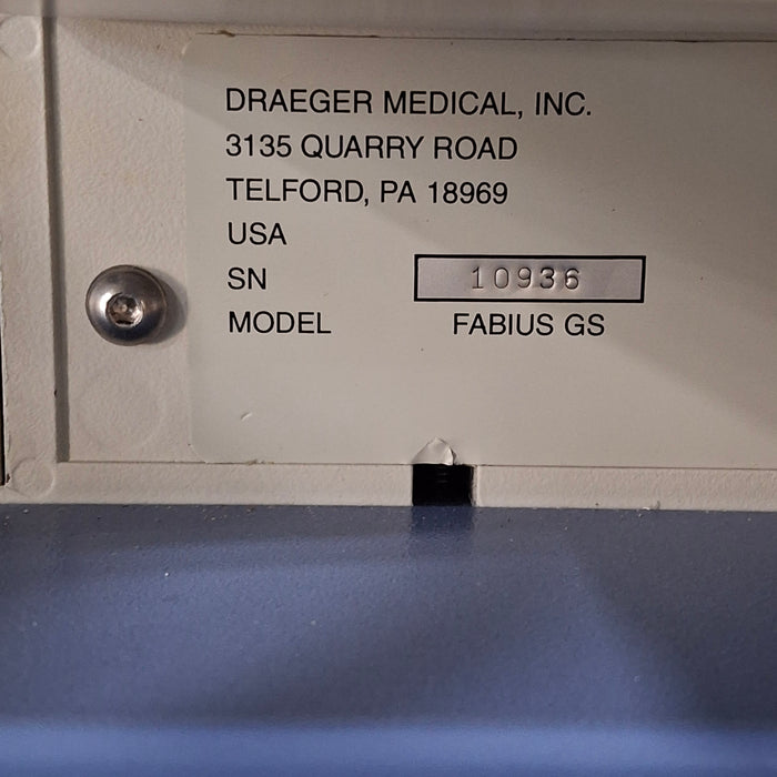 Draeger Medical Fabius GS Anesthesia Machine