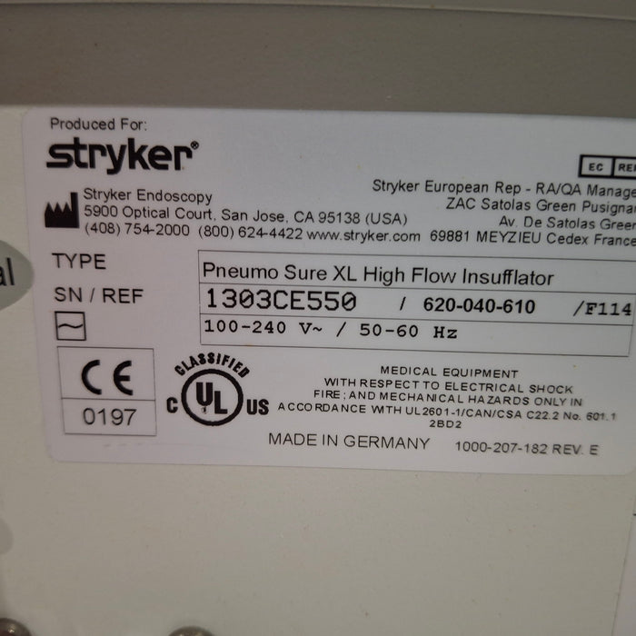 Stryker Stryker 620-040-610 Pneumo Sure XL High Flow Insufflator Rigid Endoscopy reLink Medical