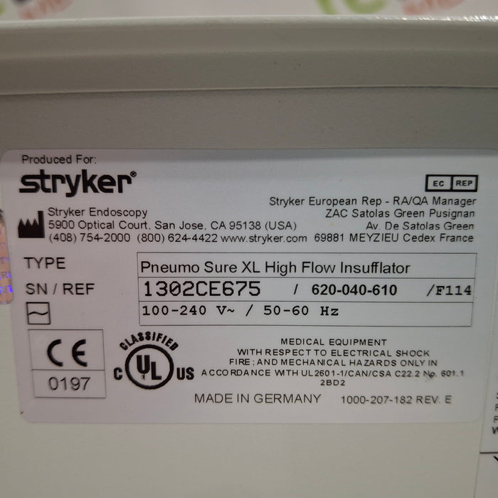 Stryker 620-040-610 Pneumo Sure XL High Flow Insufflator