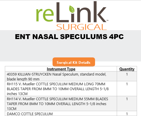 V. Mueller ENT Nasal Speculum Set