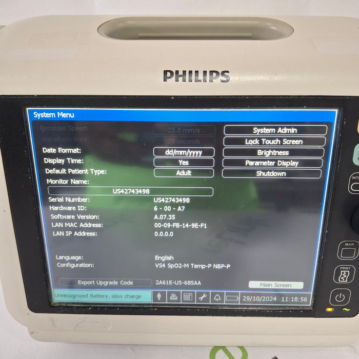 Philips SureSigns VS4 Vital Signs Monitor