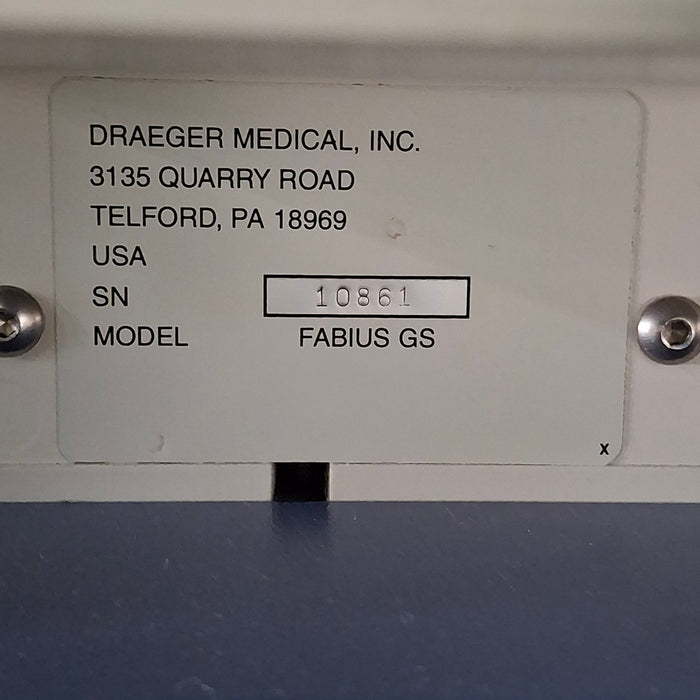 Draeger Medical Fabius GS Anesthesia Machine