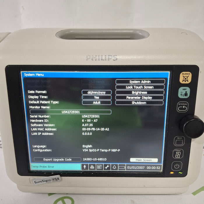 Philips SureSigns VS4 Vital Signs Monitor