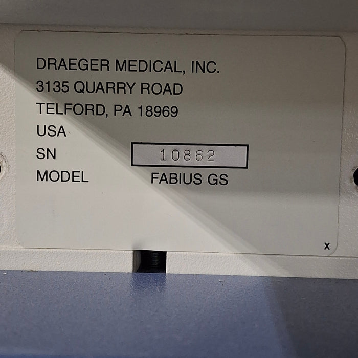 Draeger Medical Fabius GS Anesthesia Machine