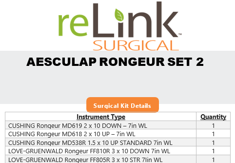 Aesculap, Inc. Surgical Rongeur Set