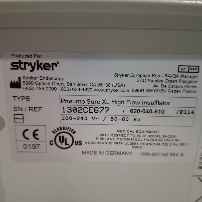 Stryker 620-040-610 Pneumo Sure XL High Flow Insufflator