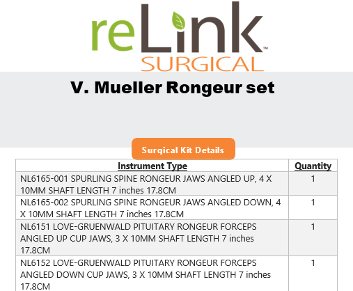 V. Mueller Surgical Rongeur Set