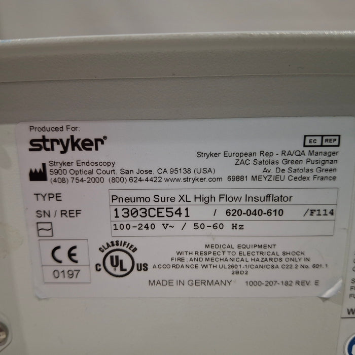 Stryker Stryker 620-040-610 Pneumo Sure XL High Flow Insufflator Rigid Endoscopy reLink Medical