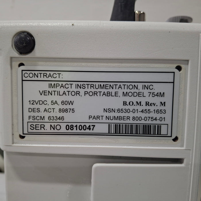 Impact Instrumentation Inc. Uni-Vent 754 Portable Ventilator