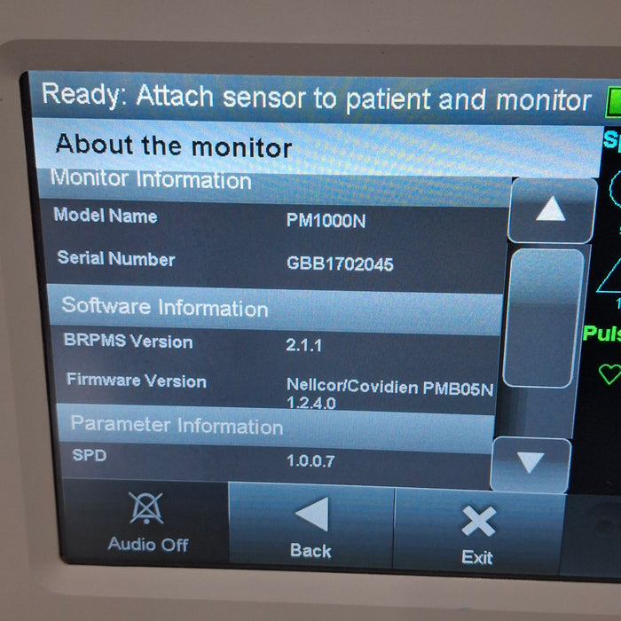 Covidien PM1000N Nellcor Bedside SPO2 Monitor