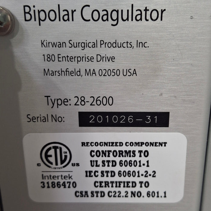 Kirwan Surgical Products Aura Bipolar Coagulator